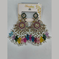 Pooja Bangles Gold Plated Kundan Stone And Pearl Dangler Earrings