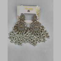 Pooja Bangles Gold Plated Kundan Stone And Pearl Dangler Earrings