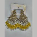 Pooja Bangles Gold Plated Kundan Stone And Pearl Dangler Earrings