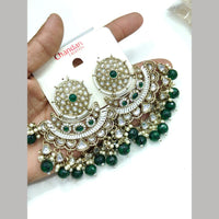Pooja Bangles Gold Plated Kundan Stone And Pearl Dangler Earrings