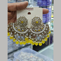 Pooja Bangles Gold Plated Kundan Stone And Pearl Dangler Earrings