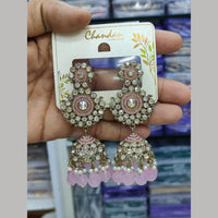 Pooja Bangles Gold Plated Kundan Stone And Pearl Jhumki Earrings