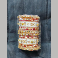 Pooja Bangles Gold Plated Mirror Acrylic Bangles Set