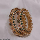 Pooja Bangles Gold Plated Kundan Stone And Meenakari Bangles Set