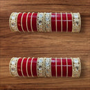 Pooja Bangles Gold Plated Kundan Stone Acrylic Bangles Set