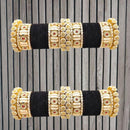 Pooja Bangles Gold Plated Pota Stone Velvet Bangles Set