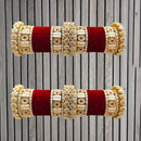Pooja Bangles Gold Plated Pota Stone Velvet Bangles Set