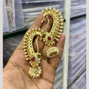 Pooja Bangles Gold Plated Pota Stone And Pearl Jhumki Earrings