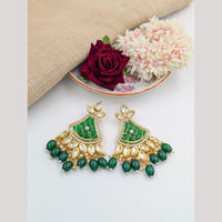Pooja Bangles Gold Plated Kundan Stone And Beads Dangler Earrings