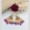 Pooja Bangles Gold Plated Kundan Stone And Beads Dangler Earrings
