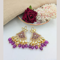 Pooja Bangles Gold Plated Kundan Stone And Beads Dangler Earrings