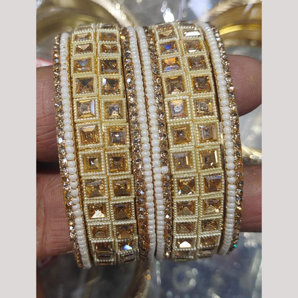 Pooja Bangles Gold Plated Austrian Stone Bangle Set