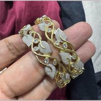Pooja Bangles Gold Plated Austrian Stone Bangle Set