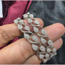 Pooja Bangles Silver Plated Austrian Stone Bangle Set