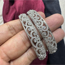 Pooja Bangles Silver Plated Austrian Stone Bangle Set