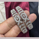Pooja Bangles Silver Plated Austrian Stone Bangle Set