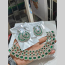 Pooja Bangles Silver Plated Austrian Stone Necklace Set