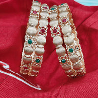Pooja Bangles Gold Plated Pota Stone Bangle Set