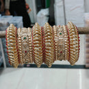 Pooja Bangles Gold Plated Pota Stone Openable Bangle Set