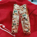 Pooja Bangles Gold Plated Pota Stone And Meenakari Bangle Set