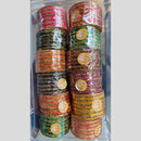 Pooja Bangles Gold Plated Metal Multi Color Bangle Set