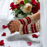 Pooja Bangles Gold Plated Kundan Stone Acrylic Bangle Set