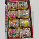 Pooja Bangles Gold Plated Austrain Stone And Pearls Acrylic Bangles Set