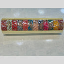Pooja Bangles Gold Plated Festive Elegance Multi Color Austrian Stone Bangle Set