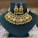 Pooja Bangles Gold Plated Pota  Stone Choker Necklace Set