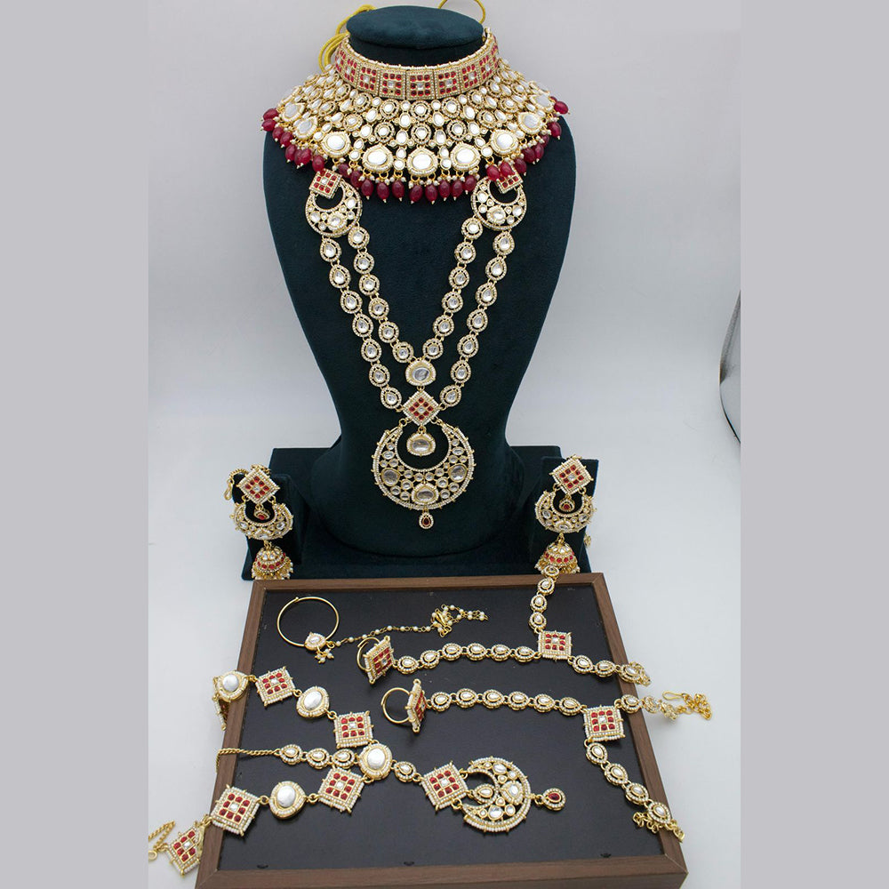 Pooja Bangles Gold Plated Kundan Bridal Necklace Set
