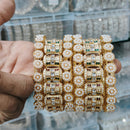 Pooja Bangles Gold Plated Pota And Pearl Bangle Set