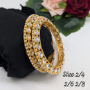 Pooja Bangles Gold Plated Pota Stone And Kundan Bangles Set