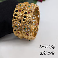 Pooja Bangles Gold Plated Pota Stone Bangles Set
