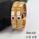 Pooja Bangles Gold Plated Pota Stone Meenakari Bangles Set