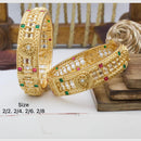 Pooja Bangles Gold Plated Pota Stone And Pearl Openable Bangles Set