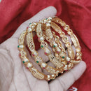 Pooja Bangles Gold Plated Pota Stone Bangles Set