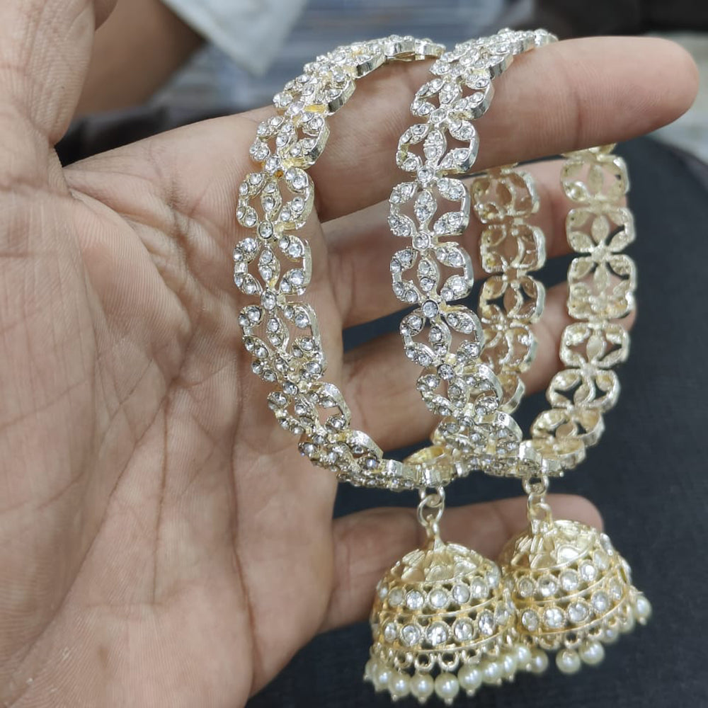Pooja Bangles Gold Plated Austrian Stone Bangles Set