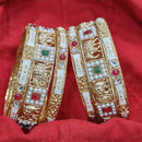 Pooja Bangles Gold Plated Meenakari Pearl And Pota Bangles Set