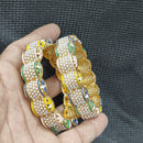 Pooja Bangles Gold Plated Pearl Meenakari Bangles Set