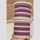 Pooja Bangles Gold Plated Austrian And Pearl Bangles Set