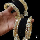 Pooja Bangles Gold Plated Kundan And Velvet Bangles Set