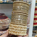 Pooja Bangles Embellished Mirror Work Pearl Bangles Set