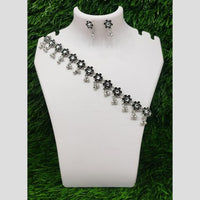 Pooja Bangles Traditional Oxidised Plated Kundan Necklace Set 