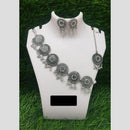 Pooja Bangles Traditional Oxidised Plated  Necklace Set 