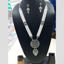 Pooja Bangles Ethnic Oxidised Kundan And Pearl Long Necklace Set