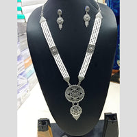 Pooja Bangles Ethnic Oxidised Kundan And Pearl Long Necklace Set