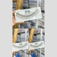 Pooja Bangles Ethnic Oxidised Crystal Stones Plated Necklace Set  (1 Pies Only)