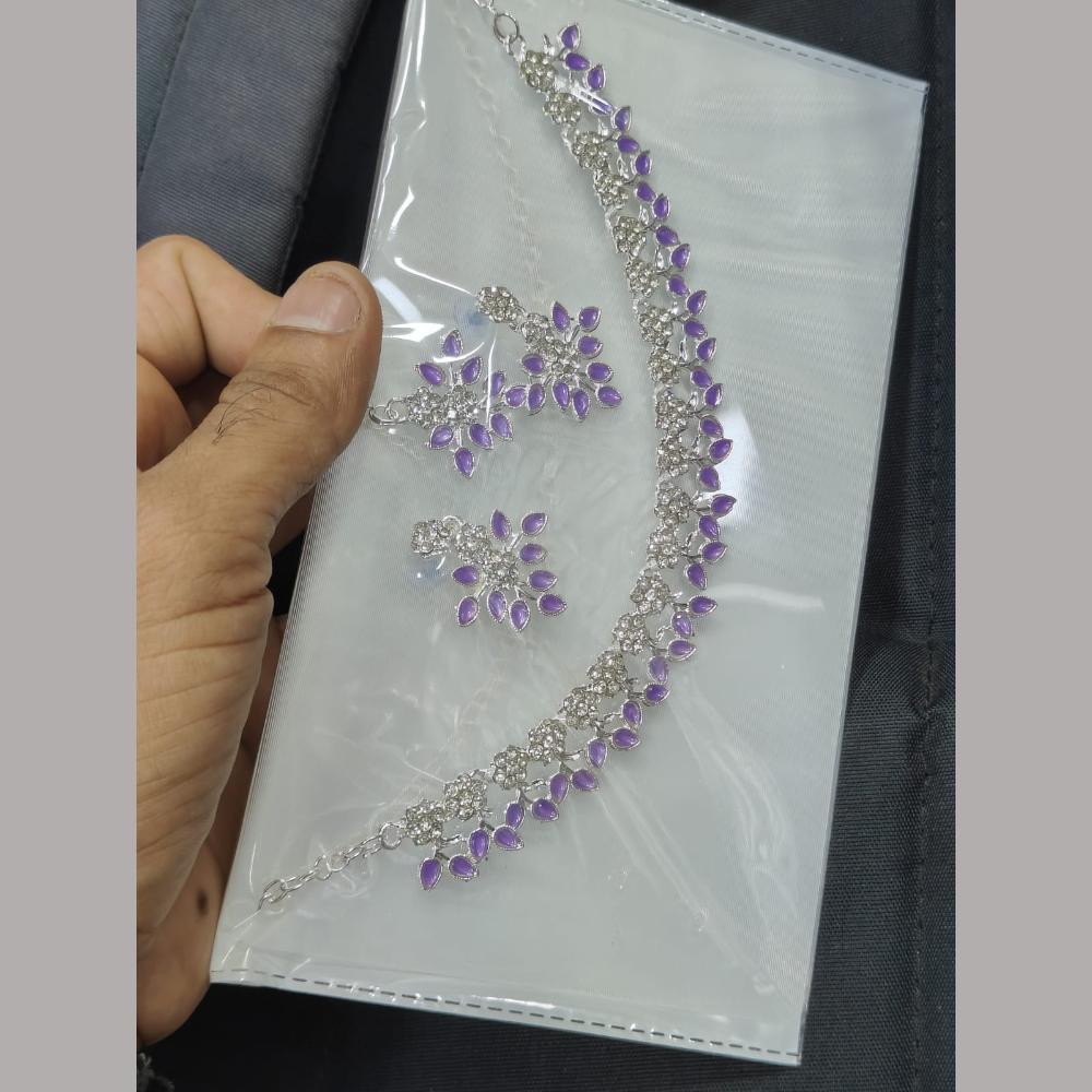 Pooja Bangles Ethnic Oxidised Crystal Stones Plated Necklace Set  (1 Pies Only)