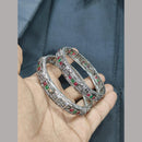 Pooja Bangles Oxidized Sterling Look Tribal Ethnic Bangle Set