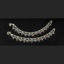 Pooja Bangles Rhodium Finish Sparkling Austrian Stone Payal \ Anklet 